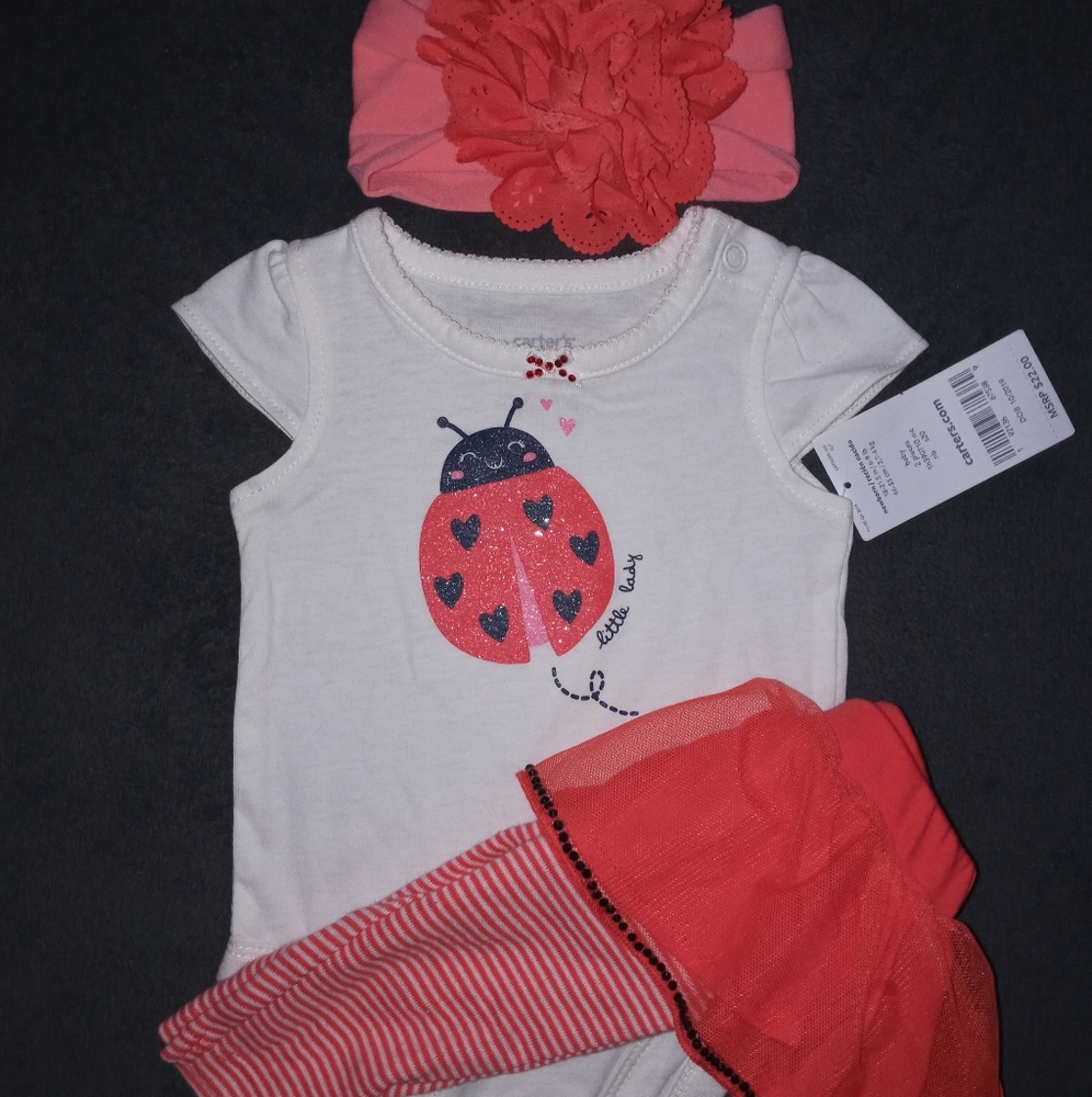 Cute baby girl ladybug outfit newborn